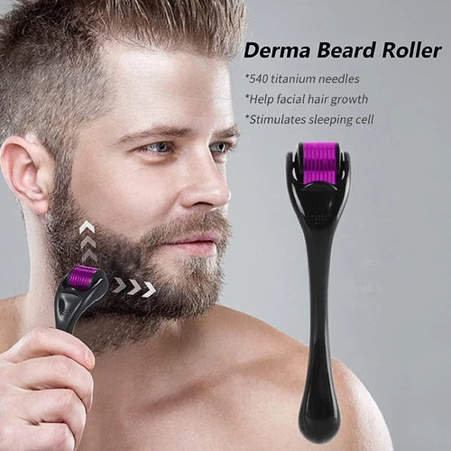 Derma Roller 540 Titanium Microneedles for Hair, Beard & Skin | For Men & Women