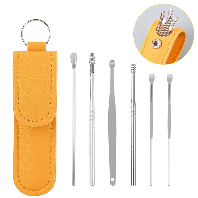 🦻 6-in-1 Stainless Steel Ear Cleaning Kit | Safe Ear Wax Removal Tool Set