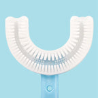 🦷 Kids Silicone U-Shaped Toothbrush | 360° Soft Baby Brush | Ages 2-12 | Blue & Pink