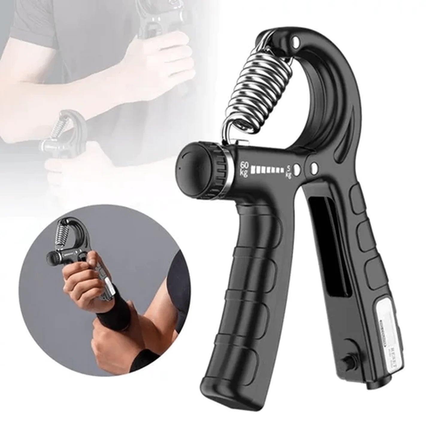 Adjustable Grip Strength Trainer 5-60kg | Hand Grip Strengthener for Men & Women