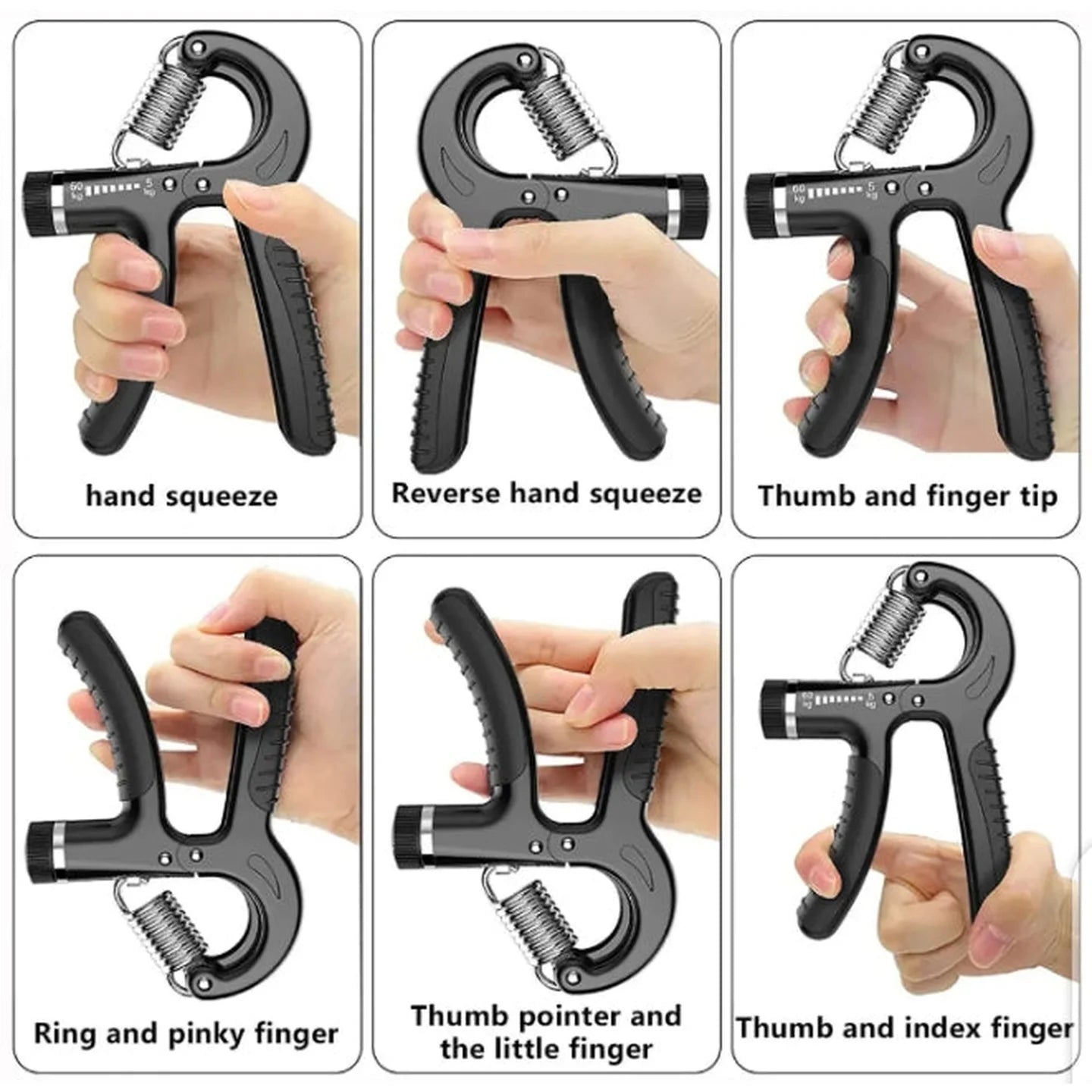 Adjustable Grip Strength Trainer 5-60kg | Hand Grip Strengthener for Men & Women