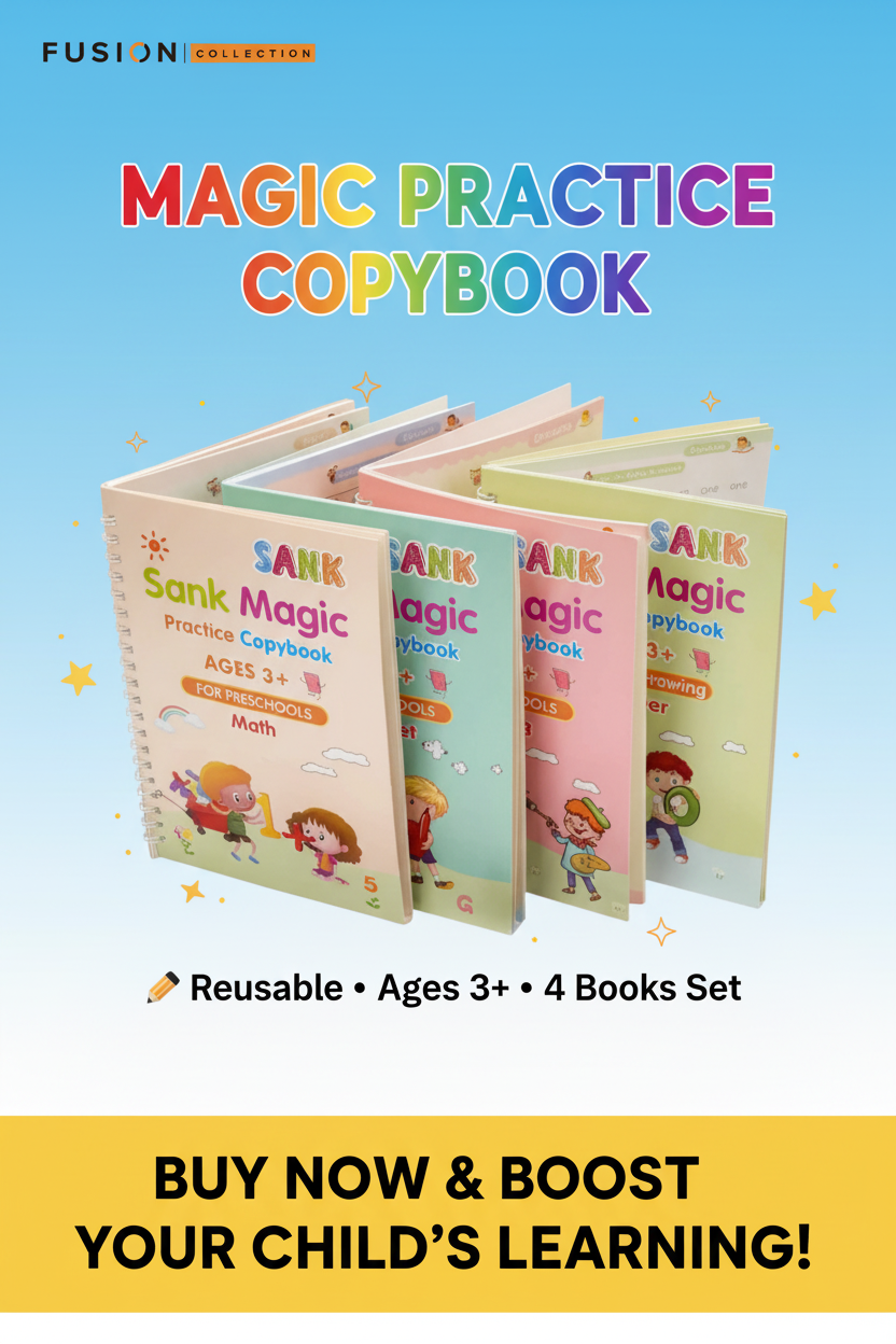 Sank Magic Practice Book for Kids (4 BOOKS+10 INK REFILL)