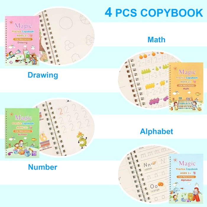 Sank Magic Practice Book for Kids (4 BOOKS+10 INK REFILL)