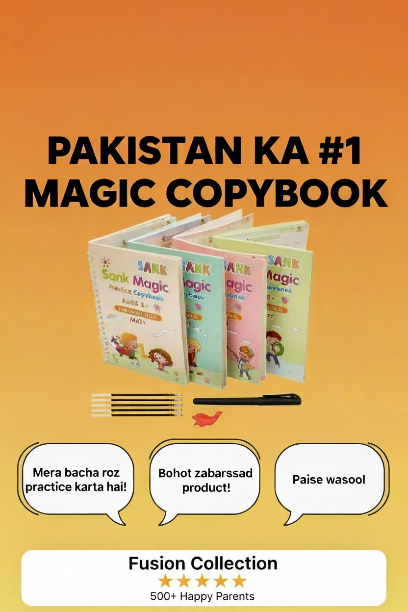 Sank Magic Practice Book for Kids (4 BOOKS+10 INK REFILL)
